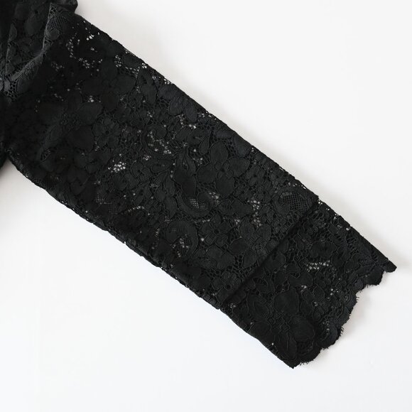 ANN TAYLOR Black Lace Lined 3/4 Sleeves - Size XS - NWT Retail $89.50 - Picture 10 of 12